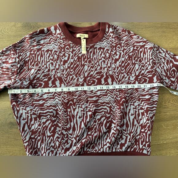 NWT Madewell (Re)sourced Cotton Oversized Sweatshirt in Tigerized Print Size XS - Picture 9 of 10